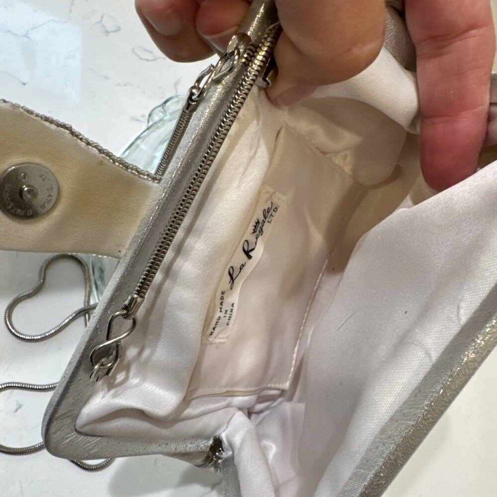 Vintage Sparkly Silver La Regale Shoulder Bag Purse - Picture 10 of 11